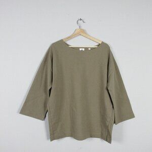 NIko And... Women's Tunic Top Long Sleve Pullover Casual Side Slits 3 Taupe 318